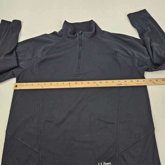 L.L. Bean Midweight Base Layer Long Sleeve 1/4 Zip Men's Large Black Pullover - Picture 6 of 7